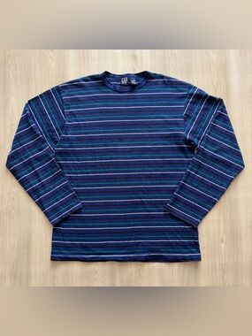 Vintage 90s Gap Long Sleeve Multi Striped Made in USA Sz M Surfer Skater Grunge